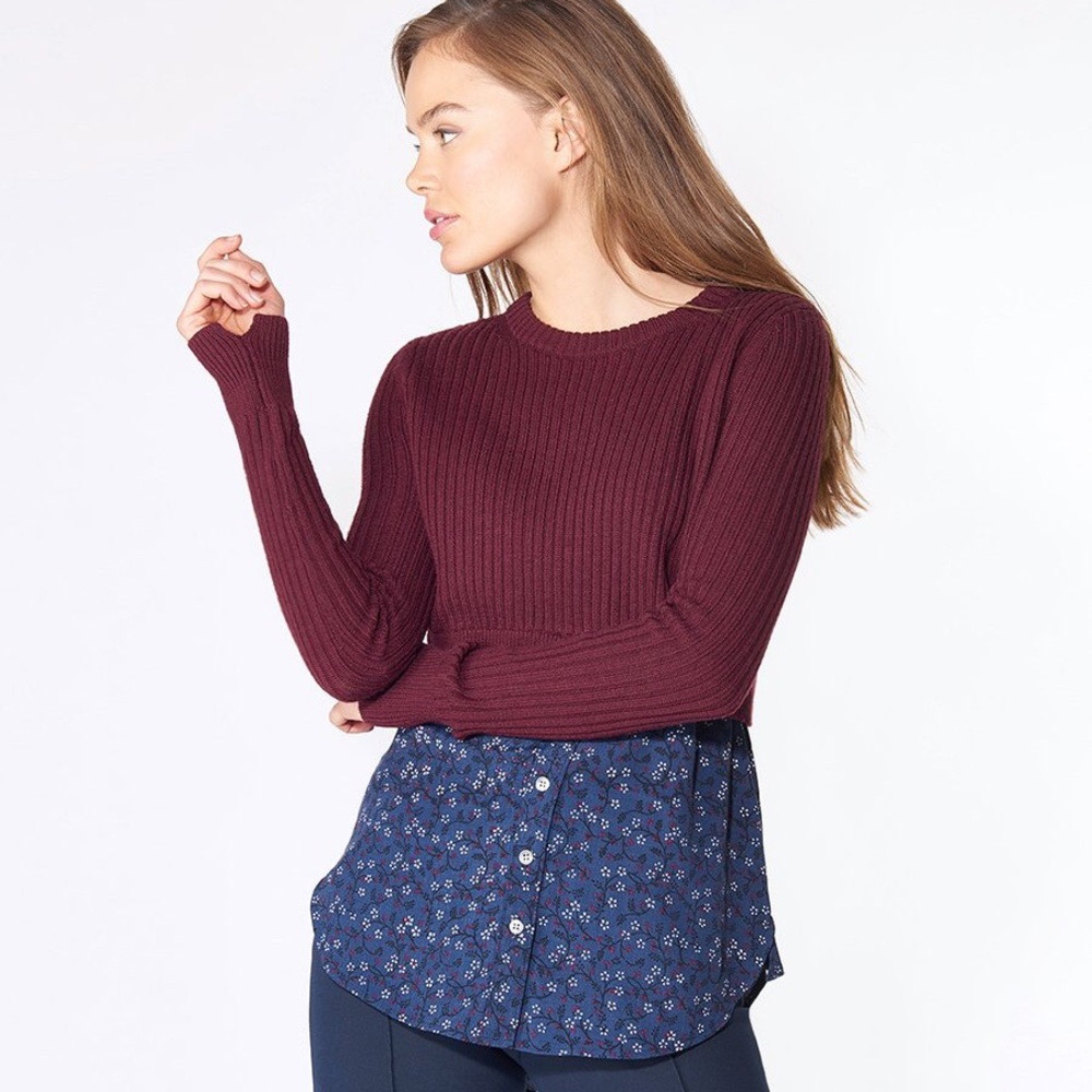 NWT VeronicaBeard garret mixed media combo Sweater